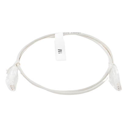 Cable de Parcheo Slim UTP Cat6 - 1 Metro (3.28 Pies), Blanco, Diámetro Reducido (28 AWG)