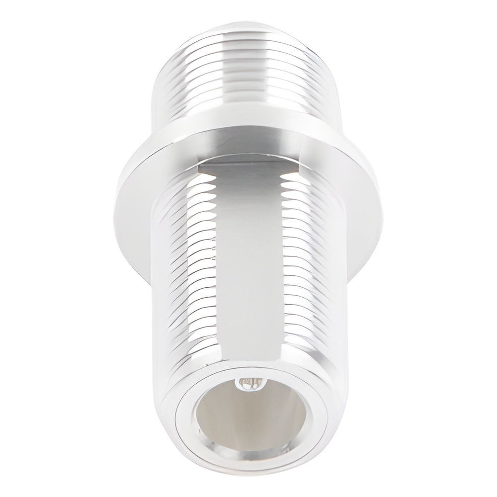 Adaptador Doble N Hembra para Chasis de Montaje Frontal en Doble D Plano y Cuerpo Plateado