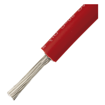 Cable Fotovoltaico Rojo / Cobre Estañado / 6 mm² (10 AWG) / 2000V / Rollo 100m / UL 4703 y TUV