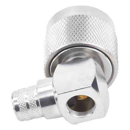 Conector N Macho en Ángulo Recto de Anillo Plegable para RG-8/U, 9913, LMR-400, Plata/ Oro/ Teflón