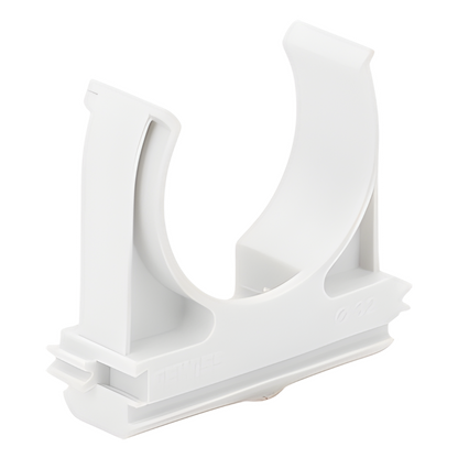 Soporte de presión (Abrazadera), PVC Auto-extinguible, abierto para tubería de 32 mm