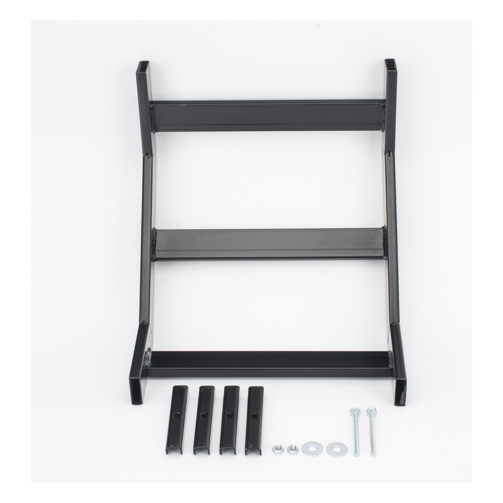 Curva Vertical Interior de 90° para Escalera Tubular de 1.5" de Peralte y 12" de Ancho, Acabado con Pintura Epóxica Color Negro, Incluye Coples y