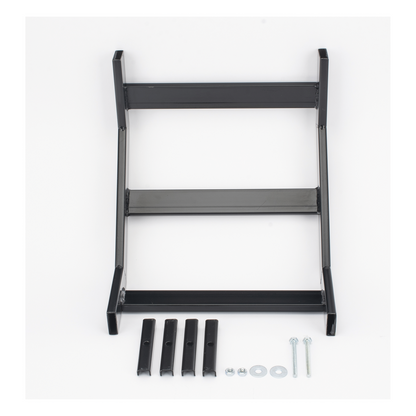 Curva Vertical Interior de 90° para Escalera Tubular de 1.5" de Peralte y 12" de Ancho, Acabado con Pintura Epóxica Color Negro, Incluye Coples y