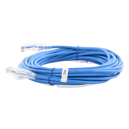 Cable de Parcheo Slim UTP Cat6A - 7 Metros (22.97 Pies) Azul, Diámetro Reducido (28 AWG)