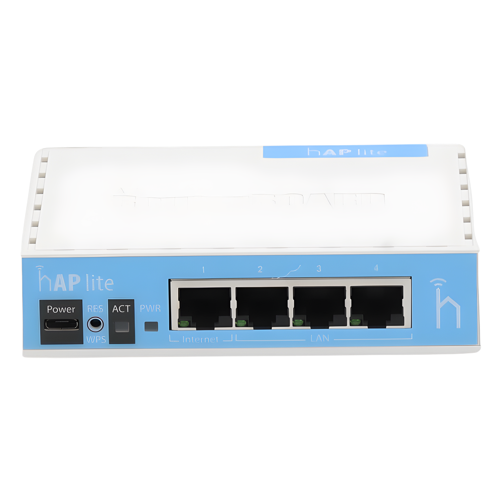 (hAP Lite) 4 Puertos Fast Ethernet y Wi-Fi 2.4 GHz 802.11 b/g/n