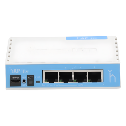 (hAP Lite) 4 Puertos Fast Ethernet y Wi-Fi 2.4 GHz 802.11 b/g/n