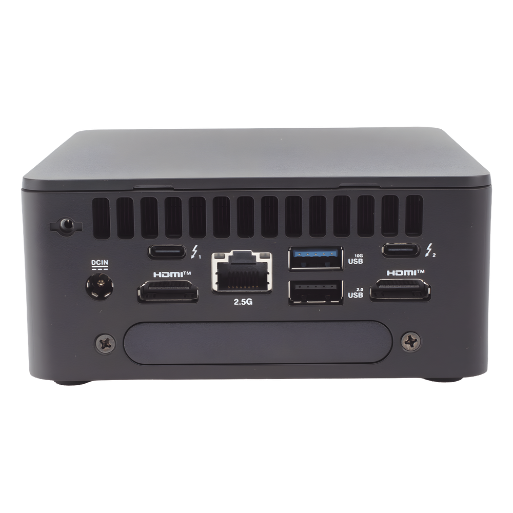 Mini PC NUC Barebone / Core i7-1360P (13 Gen) / Wi-Fi 6E + 2.5GbE / 2 x HDMI 2.1 / Bluetooth / No incluye Memoria RAM, SSD y S.O. / Incluye fuente