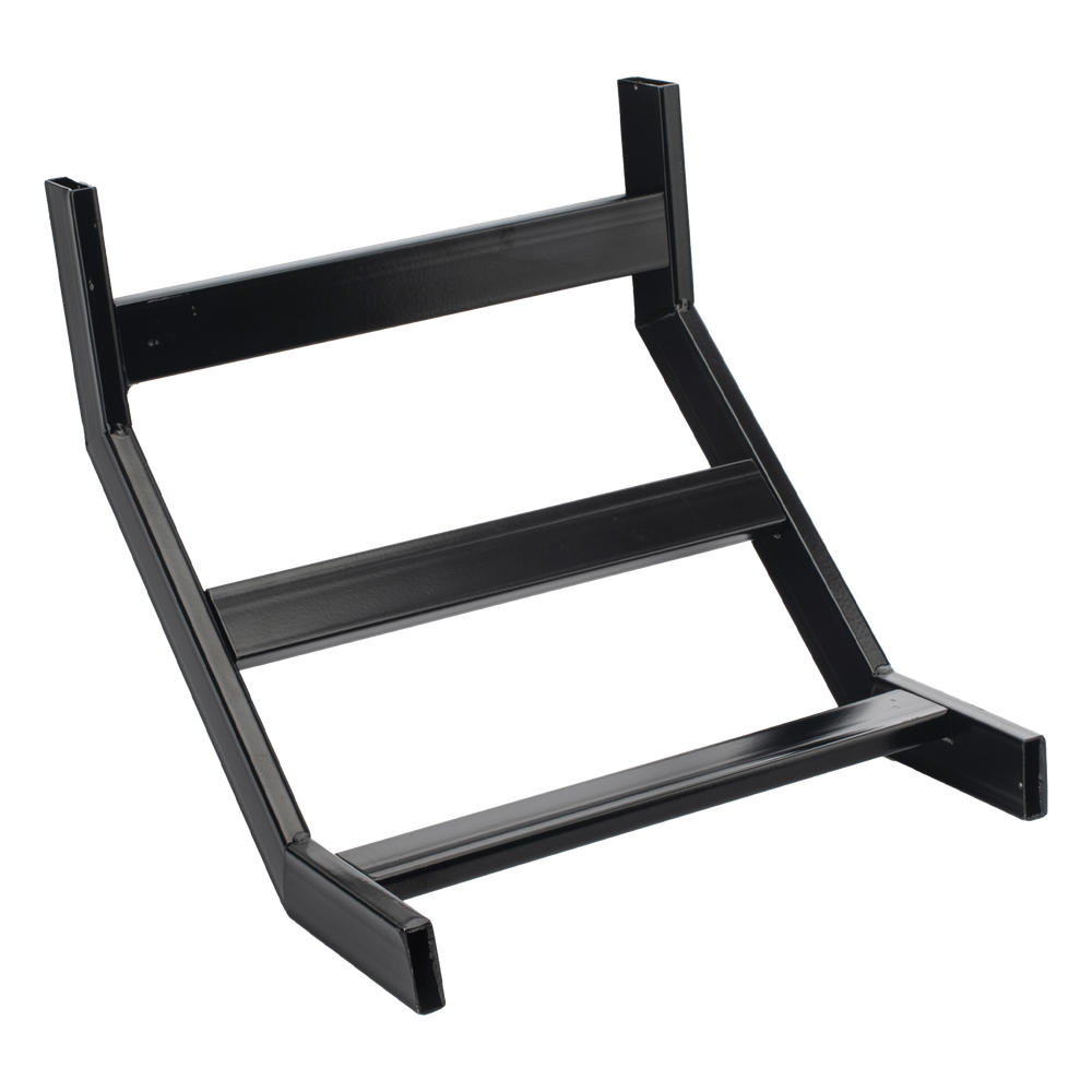 Curva Vertical Exterior de 90° para Escalera Tubular de 1.5" de Peralte y 12" de Ancho, Acabado con Pintura Epóxica Color Negro, Incluye Coples y