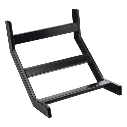 Curva Vertical Exterior de 90° para Escalera Tubular de 1.5" de Peralte y 12" de Ancho, Acabado con Pintura Epóxica Color Negro, Incluye Coples y