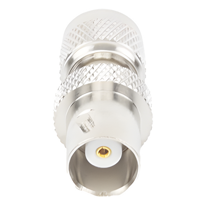 Adaptador en Línea, de Conector Mini UHF Macho a BNC Hembra, Níquel/ Oro/ Teflón
