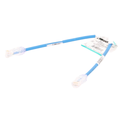Cable de Parcheo UTP Cat6A, CM/LSZH, Diámetro Reducido (28AWG), Color Azul, 0.3 Metros (1 Pie)