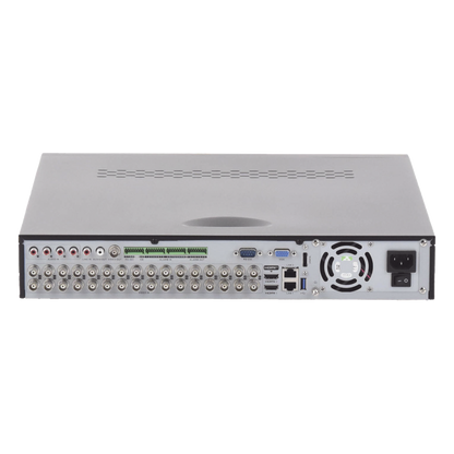 DVR 32 Canales TurboHD + 16 Canales IP / 3K Lite / 5 Megapixel Lite / 4 Bahías de Disco Duro / Audio por Coaxitron / AcuSense / POS / Videoanalisis