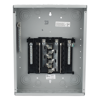 Centro de carga monofásico 1 Fase, 3 Hilos para interruptores QP, de 12 polos - 24 circuitos, 120/240vca, Barras de aluminio 125 Amp, Nema 1, uso