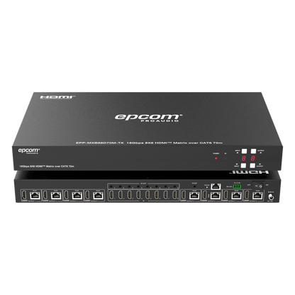 Matriz HDMI 8x8 | 4K@60Hz 4:4:4 | 8 Salidas HDMI + 8 CAT | Extensión hasta 70 m | Audio HD | Control IR/LAN/RS-232/Web GUI