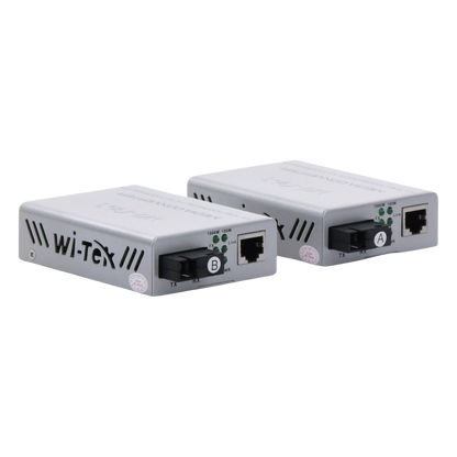 Convertidor de medios / Hasta 20 Km / 1 puerto SC/UPC 1000Mbps / 1 puerto RJ45 1000Mbps / WL: Tx 1310nm - Rx 1550nm / incluye 2 piezas A y B
