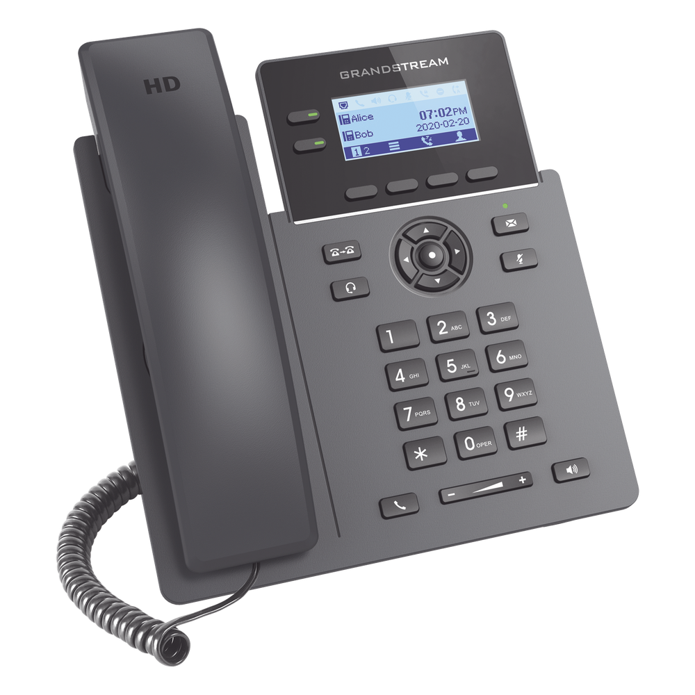 Teléfono IP Grado Operador, 2 líneas SIP con 4 cuentas, PoE, codec Opus, IPV4/IPV6 con gestión en la nube GDMS