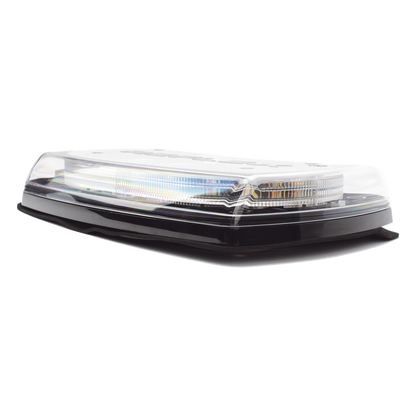 Mini torreta de 48 LED 10 Pulgadas, Ambar/Claro, Lente Transparente, Montaje Permamente Y Conexión Por Cableado