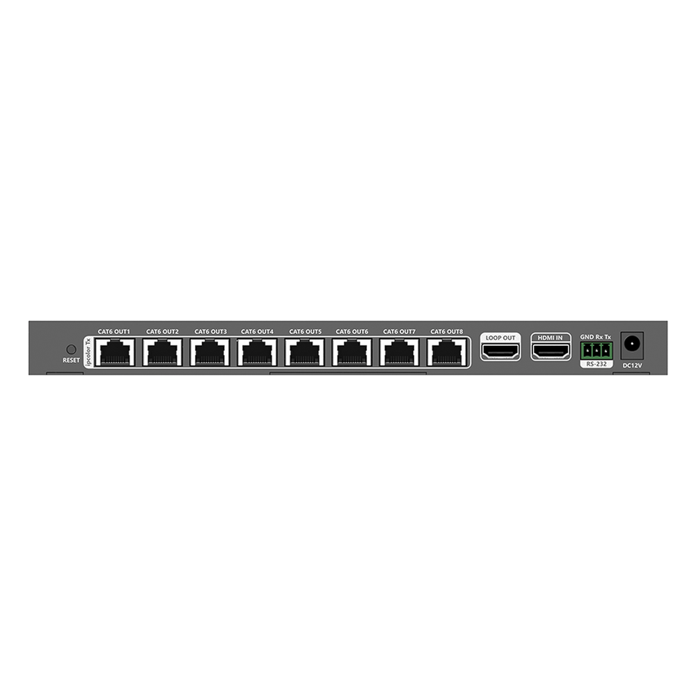 Kit Divisor y Extensor HDMI | 1x8 | Hasta 70 m |Resolución 4K @ 60 Hz | Cat 6/6a/7 | IPCOLOR | CERO LATENCIA | Puerto S/PDIF | EDID | RS232 | Salida