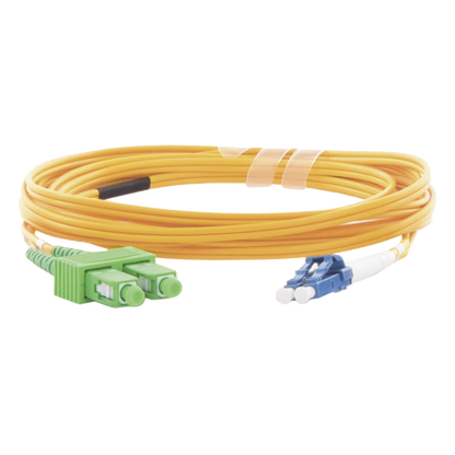 Jumper de Fibra Óptica Monomodo 9/125 LC/UPC-SC/APC, PVC, 2.0 mm, Dúplex, Amarillo, 3 Metros (9.84 Pies)
