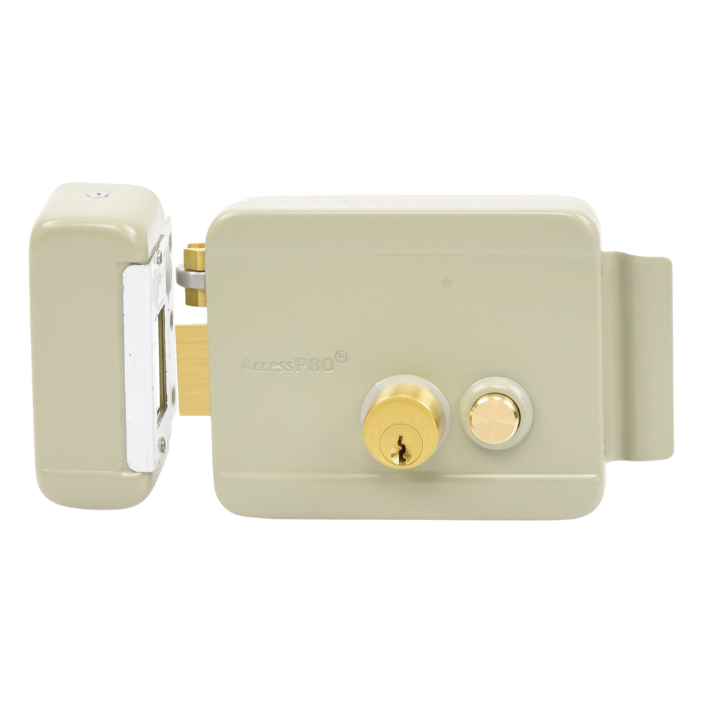 Cerradura Eléctrica con Botón de Salida / Incluye Llave / Exterior / Izquierda
