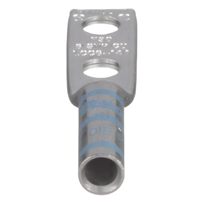 Zapata de compresión LCC6-14A-L para cal. 6 Awg, Doble barreno para tornillo prisionero de 1/4, Espaciado de orificio 16mm, 1 Pz