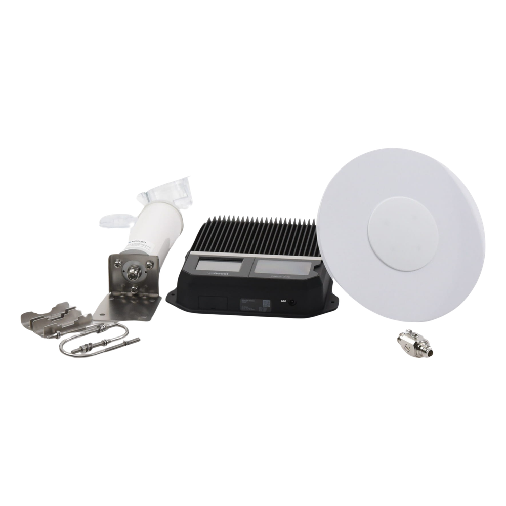 Kit Amplificador Office 200 para 2G, 3G y 4G / Mejora llamadas convencionales y VoLTE / Amplifica señal de TELCEL, AT&T y MOVISTAR / Cubre hasta 400