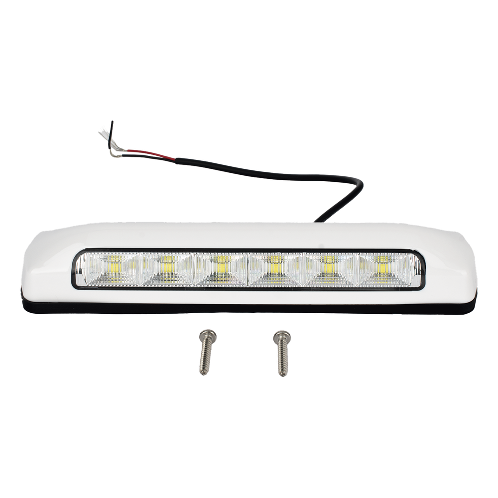 Luz de Escena, 6 LED, IP67, con bisel color blanco, Ideal para Ambulancias y Vehiculos de trabajo