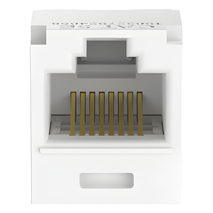 Conector Jack RJ45 Estilo TG, Mini-Com, Categoría 5e, de 8 Posiciones y 8 Cables, Color Blanco