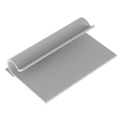 Clip Adhesivo Tipo J, Para Cables de Hasta 6.4 mm de Diametro, Uso Interior, Color Gris, Paquete de 100pz