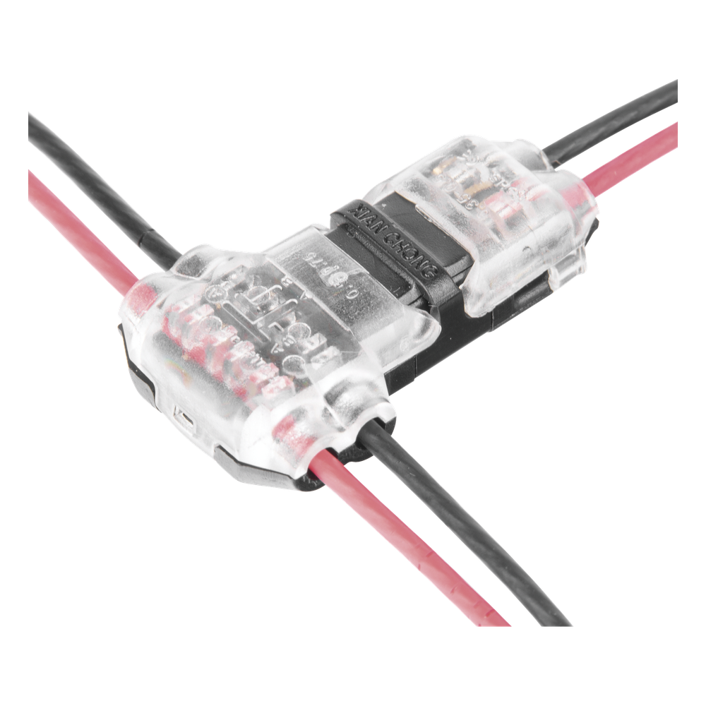 Conector en forma de T para 2 Contactos / Para una Conexión Rápida