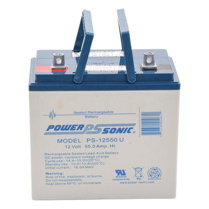 Batería 12V, 55AH, Para Respaldo, Tecnologías AGM/VRLA, 5 Años Vida Útil, Terminales U, Reconocida UL