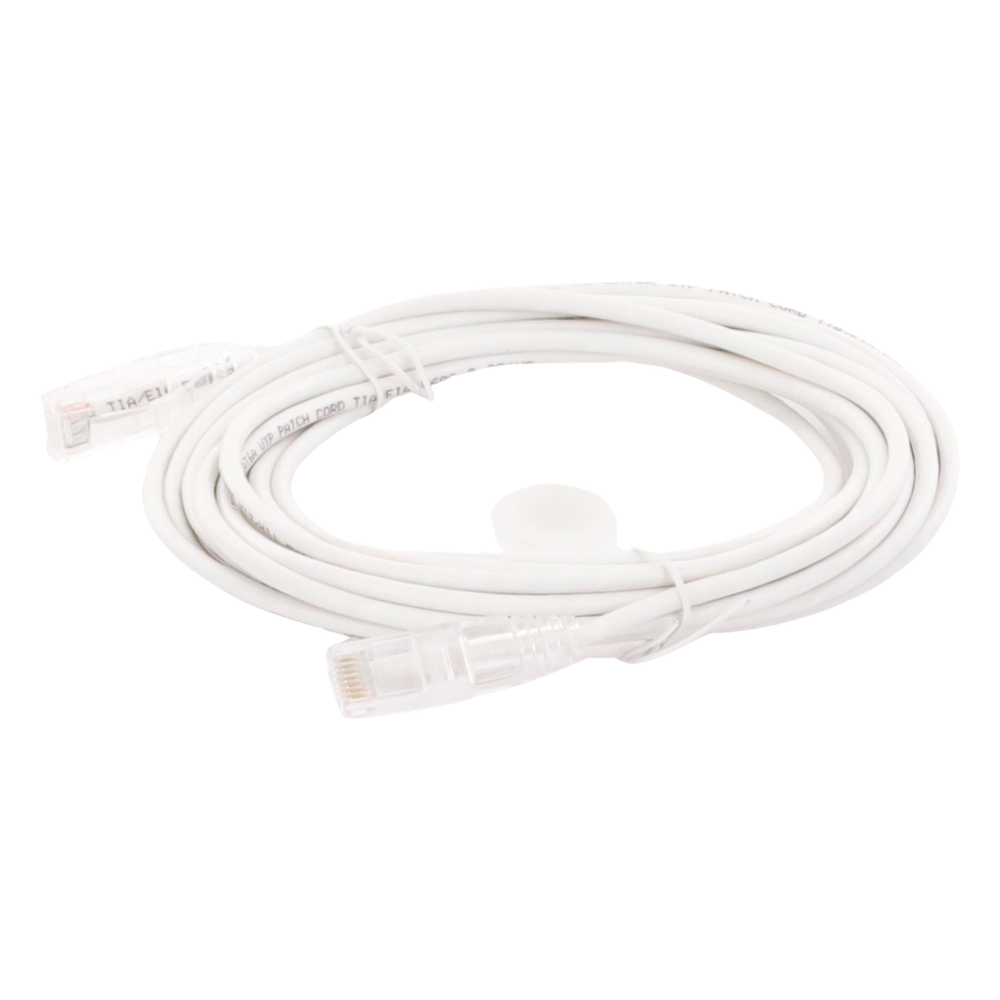 Cable de Parcheo Slim UTP Cat6A - 5 Metros (16.40 Pies) Blanco, Diámetro Reducido (28 AWG)