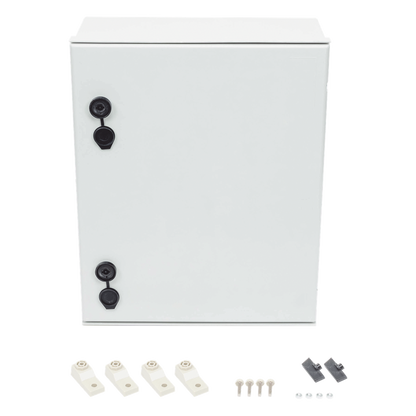 Gabinete de Poliéster IP65 Uso en Intemperie (400 x 500 x 200 mm) con Placa Trasera Interior de Plástico (Incluye Chapa y Llave).