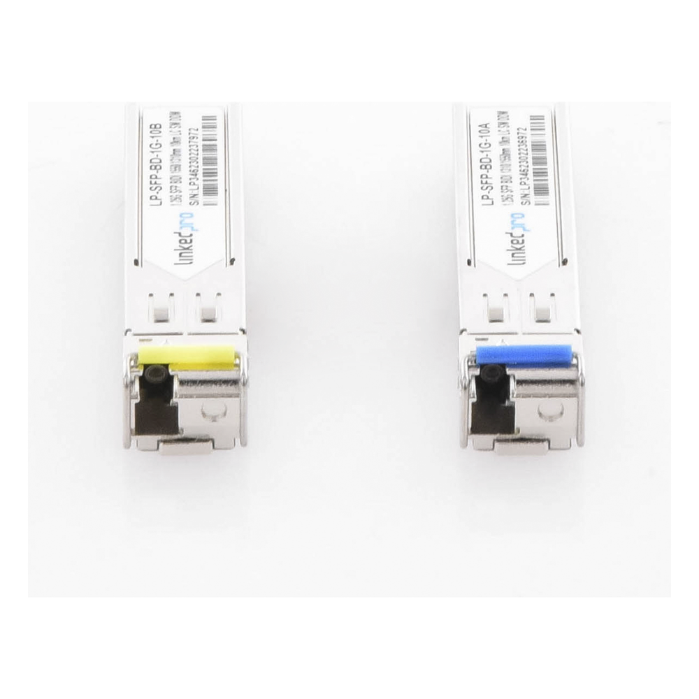 Transceptores Ópticos Bidireccionales SFP (Mini-Gbic) / Monomodo 1310 & 1550 nm / 1.25 Gbps / 1000BASE-BX / Conector LC/UPC Simplex / DDM / Hasta 10