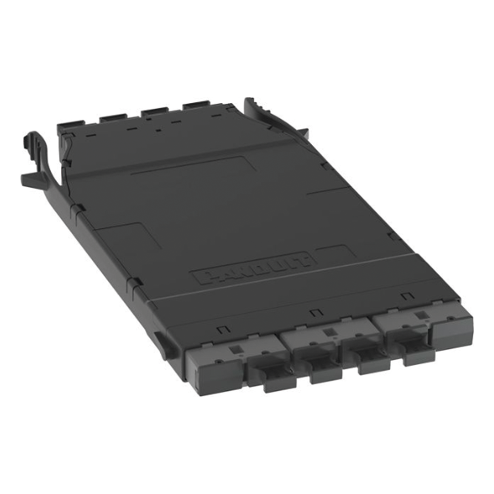 Cassette HD Flex? Para 32 Fibras Multimodo OM4, de 4 MPO(8F) Macho a 4 MPO(8F) Macho, Color Gris