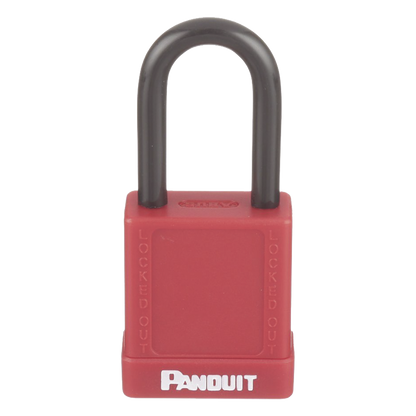 Candado de Bloqueo LOTO de Seguridad Dieléctrico, Con Llave Única, Diámetro de 6.5 mm, Color Rojo