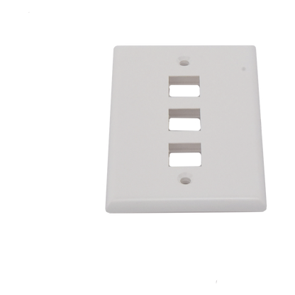 Placa de Pared de 3 Puertos, Keystone, Color Blanco