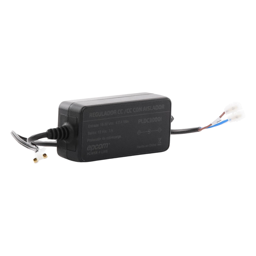 Regulador CC/CC | Entrada 15-30 Vcc | Salida 12 Vcc @ 3 A (36 W) | Protección contra Sobrecorriente y Cortocircuito | Conector tipo blok y Conector