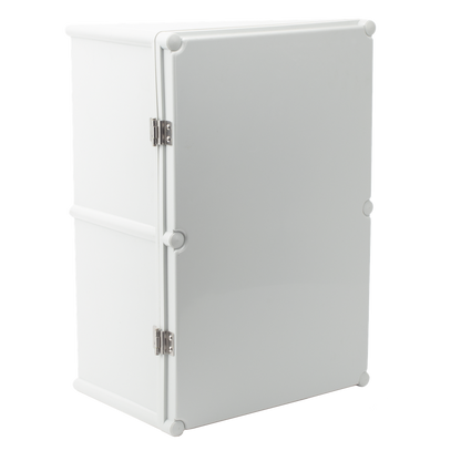 Gabinete Plástico para Exterior (IP65) de 560 X 380 x 265 mm Cierre por broche.