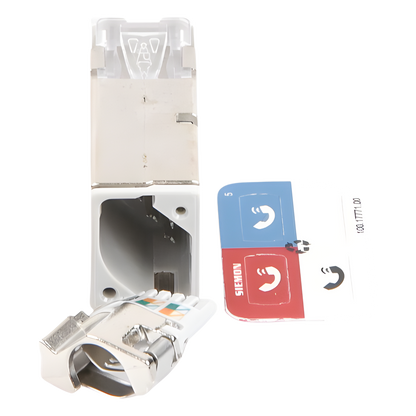 Jack Z-Max Cat6A, Blindado, Montaje Híbrido en Placa de Pared (Plano y Angulado), Color Blanco