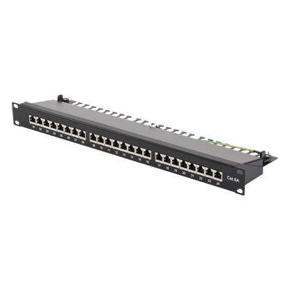 Panel de Parcheo de Impacto (110) Blindado de 24 Puertos Cat6A
