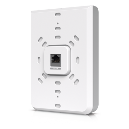 Access Point UniFi U6 In Wall/Montaje p/pared, WIFI 6 2.4 Y 5 Ghz, hasta 5.3 Gbps, 1 pto PoE In, 4 ptos secundarios (1 PoE Out)