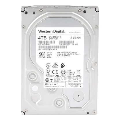 Disco Duro Enterprise 4 TB / Wester Digital (WD) / Serie Ultrastar / Recomendado para Data Center y NVRs de Alta Capacidad / Alto Performace