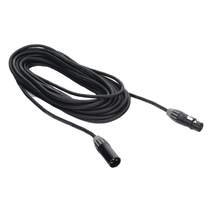 Cable XLR | 3 polos | Conector Hembra-Macho | Serie M | Carcasa Negra | Contactos Dorados | Ideal para Microfonía | Longitud 5m