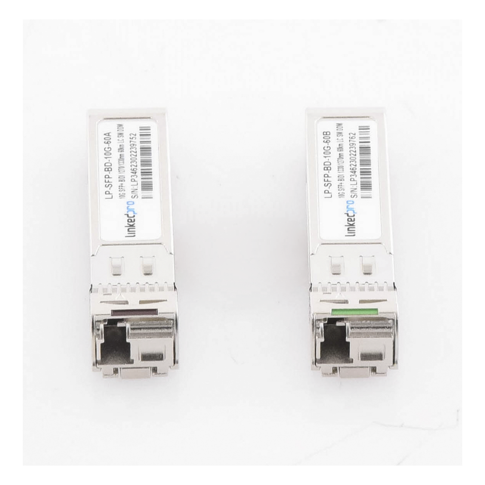 Transceptores Ópticos Bidireccionales SFP+ (Mini-Gbic) / Monomodo 1270 & 1330 nm / 10 Gbps / 10GBASE-BX / Conector LC/UPC Simplex / DDM / Hasta 60 km