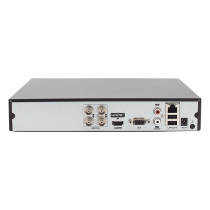 DVR 4 Canales TurboHD + 1 Canal IP / 2 Megapíxel (1080p) Lite / Acusense Lite (Evita Falsas Alarmas) / Audio por Coaxitron / 1 Bahía de Disco Duro