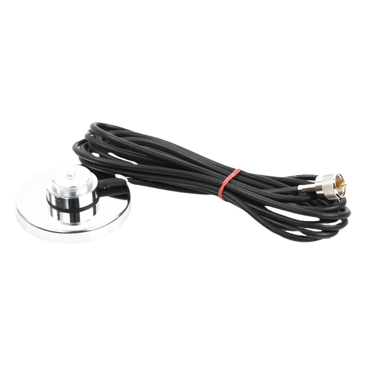Montaje Magnético para Antenas de 3/4"(NMO), 3.5 m de Cable RG58U y Conector UHF (PL259) Macho
