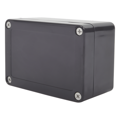 Gabinete Plástico Negro para Exterior (IP65) de 100 x 68 x 50 mm Cierre por Tornillos.