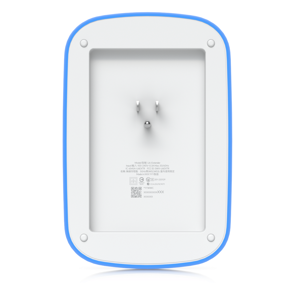 Extensor WiFi 6 UniFi / Hasta 5.3 Gbps Agregados / Doble Banda 2.4 y 5 GHz / MIMO 2x2 y 4x4 con Beamforming / Conexión Directa a Contacto Eléctrico