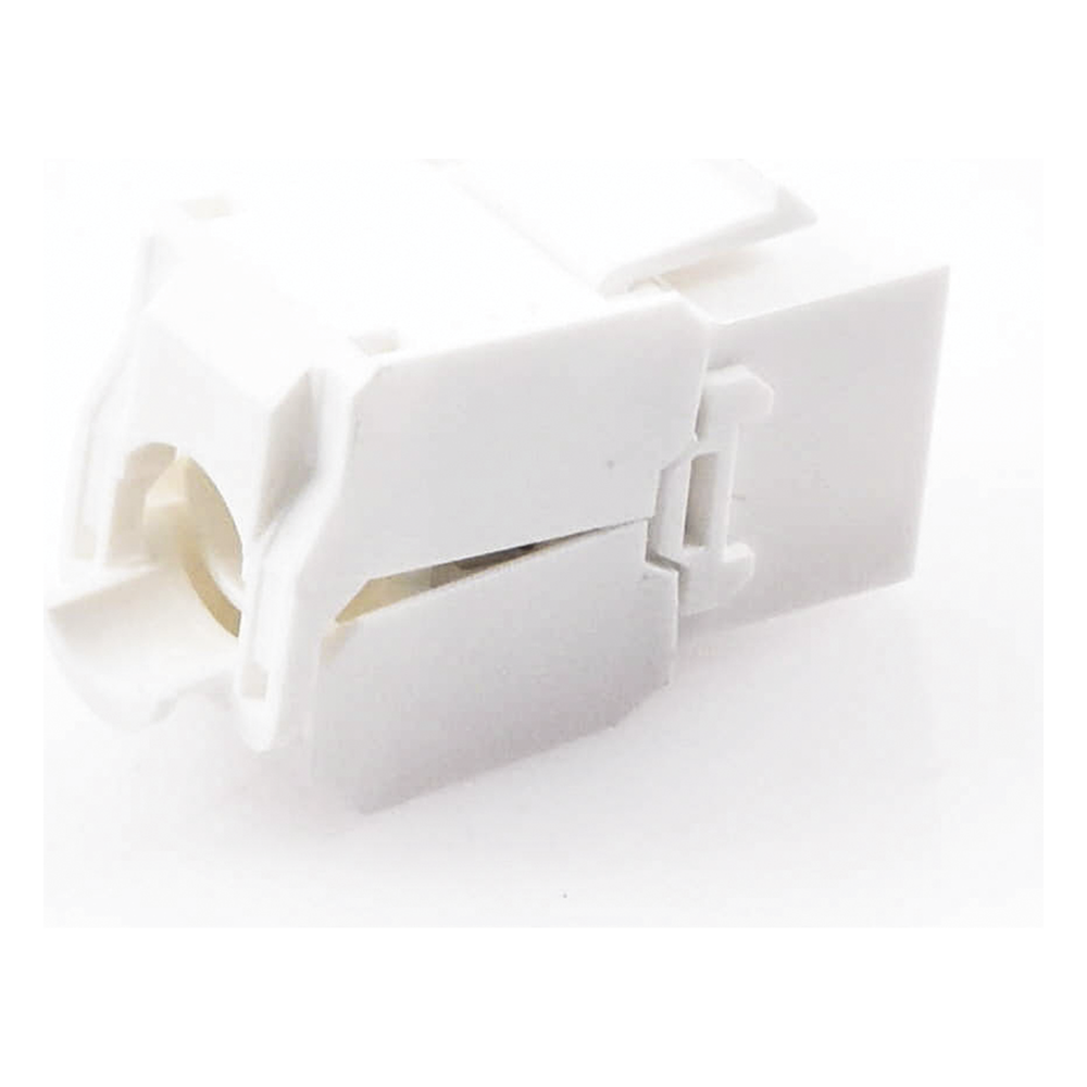 Módulo Jack Keystone Cat5e (Toolless), con Terminación en Ángulo 180 - Color Blanco, Compatible con Faceplate y Patchpanel Linkedpro